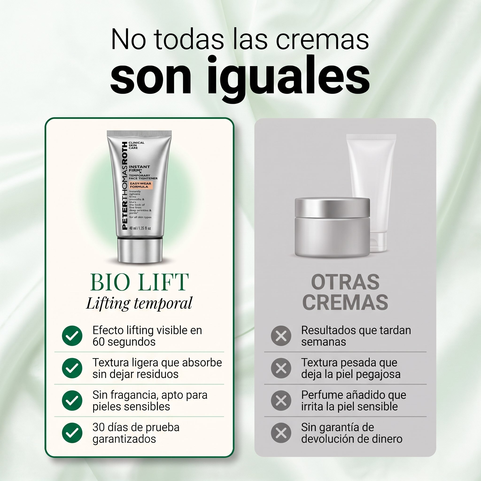 Bio Lift - Peter Thomas Roth Instant | Crema Tensora Facial | Efecto Lifting en Minutos | 40 ml